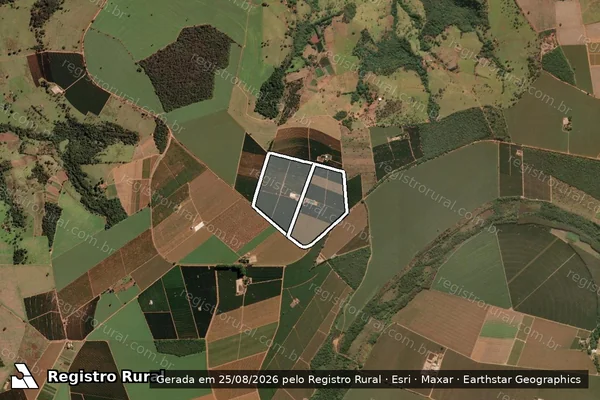 Imagem de satélite de FAZENDA BOCAINA em ARAGUARI - MG