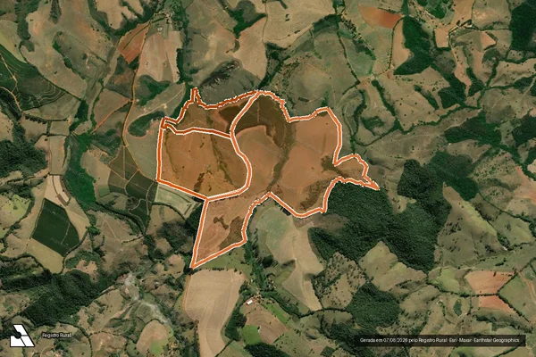 Imagem de satélite de FAZENDA CAJURU em BAEPENDI - MG