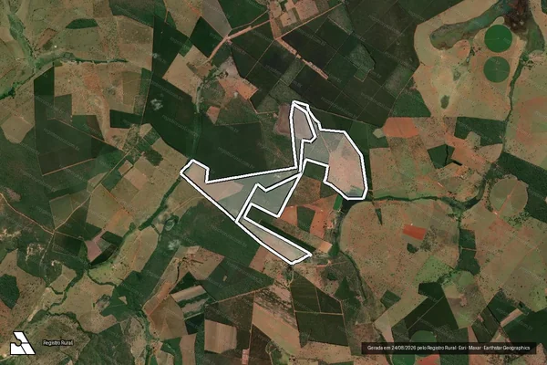 Imagem de satélite de Faz Buriti Do Cordovil e Palmital em POMPÉU - MG
