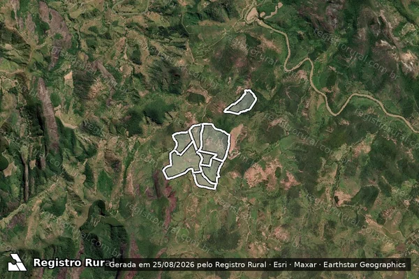 Imagem de satélite de VERTENTE DO CORREGO PARAISO em POCRANE - MG