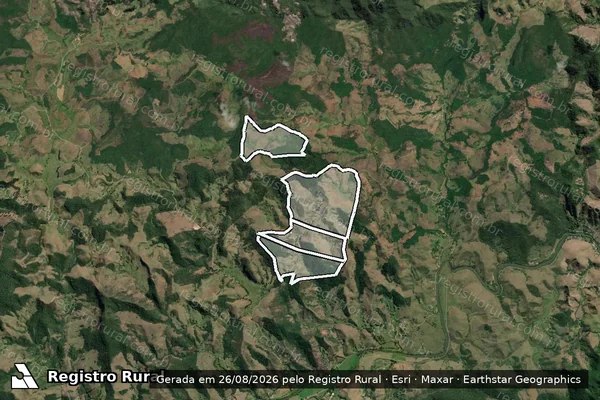 Imagem de satélite de Faz. P. Alegre,Deseng e B.Esquerdo em RIO PRETO - MG