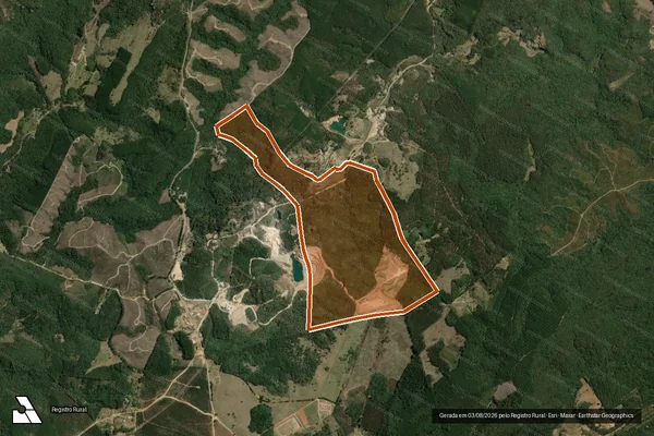 Imagem de satélite de Fazenda Cruz Da Penha em BOM SUCESSO DE ITARARÉ - SP