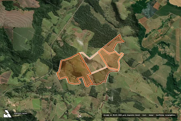 Imagem de satélite de FAZENDA ALVORADA em SARUTAIÁ - SP