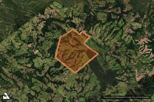 Imagem de satélite de FAZENDA VACA BRANCA em ORTIGUEIRA - PR