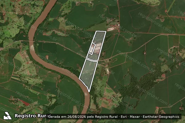 Imagem de satélite de LOTE B-1 e B-2 GBA 14 SEG. PTE 5 em QUARTO CENTENÁRIO - PR