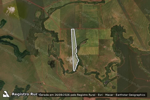 Imagem de satélite de SITIO AGUA DO BANHADINHO em RANCHO ALEGRE D'OESTE - PR