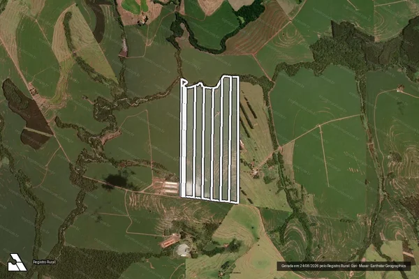 Imagem de satélite de SITIO PELOI PARTE H MATR 33694 em RANCHO ALEGRE D'OESTE - PR