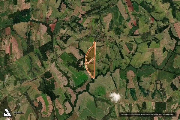 Imagem de satélite de Lotes Rurais nº A-2-A e A-2-B em RANCHO ALEGRE D'OESTE - PR
