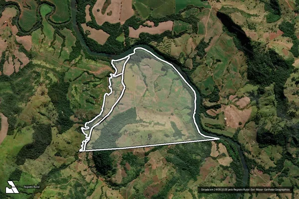 Imagem de satélite de FAZENDA IVAI - MAT 24406 em BOA VENTURA DE SÃO ROQUE - PR