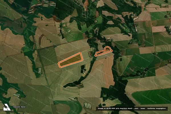 Imagem de satélite de LOTES RURAIS N. 18-A-1 e 18-A-3 em CORBÉLIA - PR