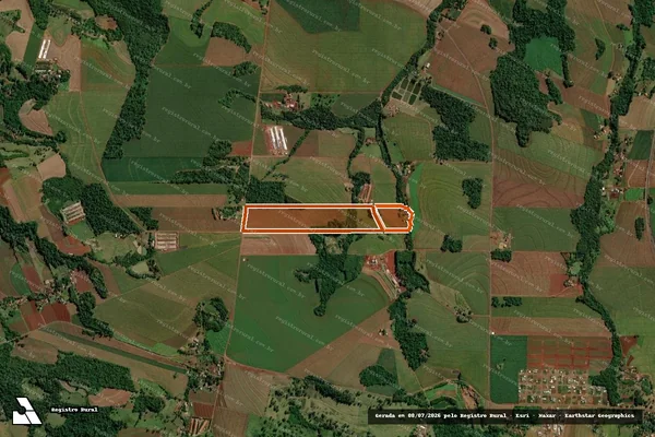 Imagem de satélite de LOTE RURAL 21 PERIMETRO 38 em MERCEDES - PR