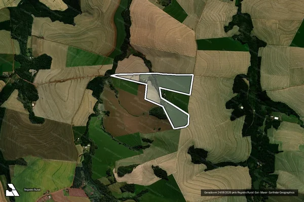 Imagem de satélite de LT 39-J-2 GB 01 COL "M" SÃO JOÃO em BRAGANEY - PR