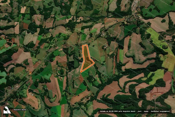 Imagem de satélite de Gleba nº124 imovel Algodoeiro em FOZ DO JORDÃO - PR