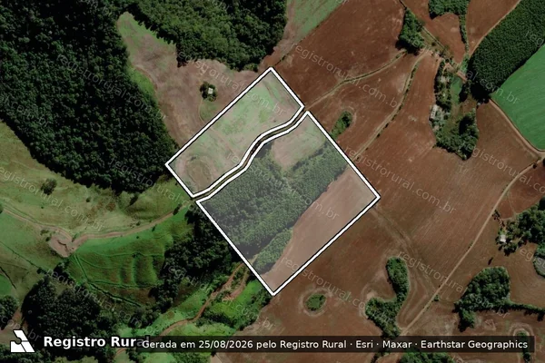 Imagem de satélite de LOTE 27, A/B, Matrs 12599 e 12600 em CAMPO ERÊ - SC