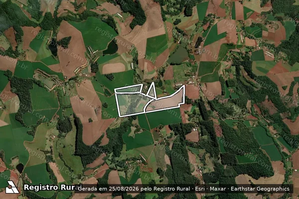 Imagem de satélite de AREA DE TERAS RURAIS MATR 162843 em CAXAMBU DO SUL - SC