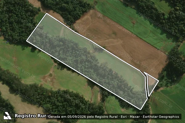 Imagem de satélite de P LORE RURAL 45 MAT 60.378/60.379 em GUARACIABA - SC