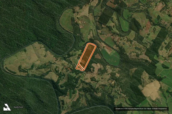 Imagem de satélite de P LOTE RURAL 17 M 34704 em GUARACIABA - SC