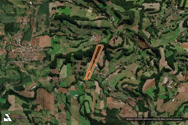 Imagem de satélite de Matricula 10444 em CUNHATAÍ - SC