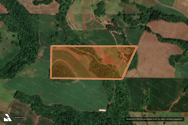 Imagem de satélite de PARTE LESTE DO LOTE RURAL Nº (44) em CUNHATAÍ - SC
