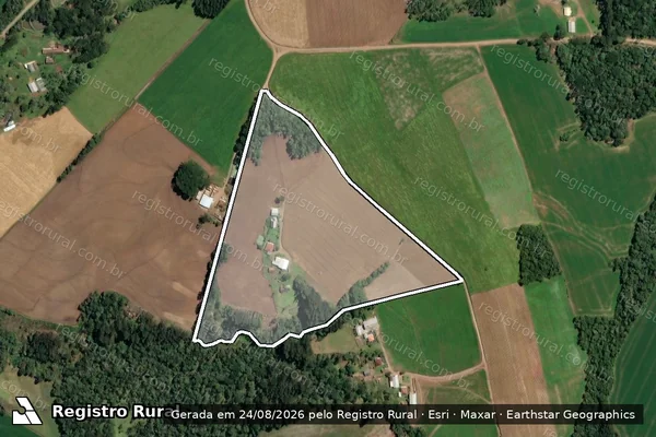 Imagem de satélite de Sitio Terra Do Eucalipto Mat. 6924 em IRINEÓPOLIS - SC