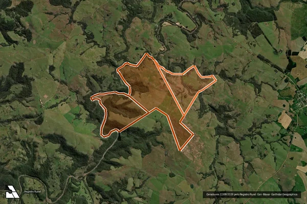 Imagem de satélite de Fazenda do Rosario - Glebas 1-2-3 em SANTIAGO - RS