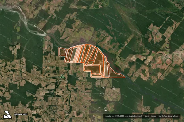 Imagem de satélite de FAZENDA OURO REUNIDO em PARANAÍTA - MT