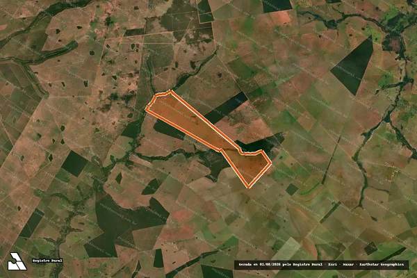 Imagem de satélite de Fazenda Dois Irmaos e Faz Aroeira em CAMAPUÃ - MS