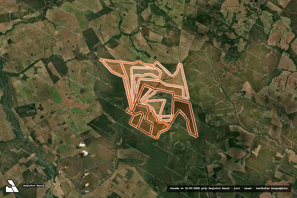 Imagem de satélite de FAZ. FLORESTA AREA DESM. E GLB A/C em SELVÍRIA - MS