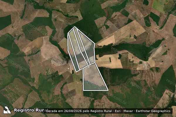 Imagem de satélite de Fazenda Céu Azul III em DIVINÓPOLIS DO TOCANTINS - TO