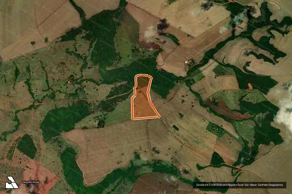 Imagem de satélite de Fazenda Ponte de Pedra lg Babaçu em SERRANÓPOLIS - GO