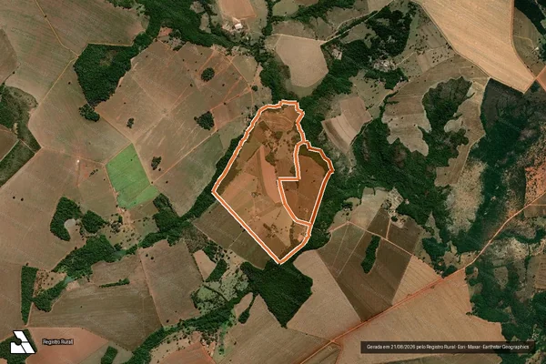 Imagem de satélite de FAZENDA CACHOEIRA em ORIZONA - GO