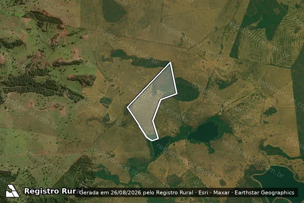 Imagem de satélite de Fazenda Lagoa Do Meio em CAMAPUÃ - MS