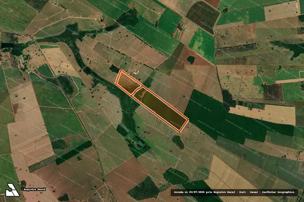 Imagem de satélite de Fazenda Paraopeba em LOURDES - SP