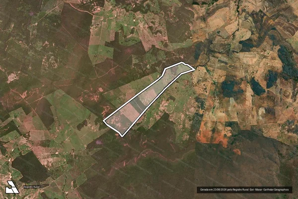 Imagem de satélite de FAZENDA OURO BRANCO em JUVENÍLIA - MG