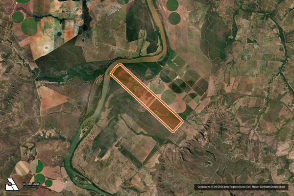 Imagem de satélite de FAZENDA DA BARRA/REDENCAO-GLEBA 5A em VÁRZEA DA PALMA - MG