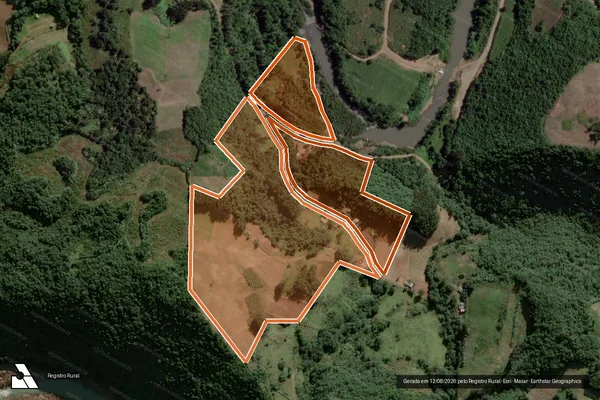 Imagem de satélite de MATRICULA 109437, 109438,109439 em GRAMADO XAVIER - RS