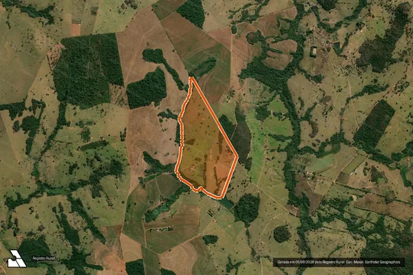 Imagem de satélite de FAZENDA LAGO DAS ROSAS em ARAÇU - GO
