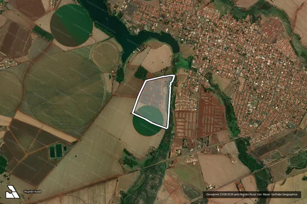 Imagem de satélite de Destacado Da Faz. Santa Barbara em MIGUELÓPOLIS - SP