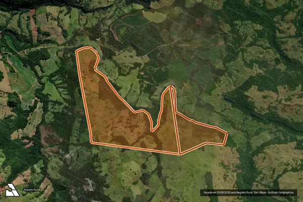 Imagem de satélite de FAZENDA SERRA PAULISTA OU JACARÉ em CÂNDIDO DE ABREU - PR