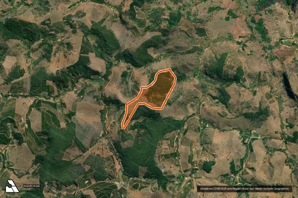 Imagem de satélite de CORREGO DA PEDRA BONITA em INHAPIM - MG