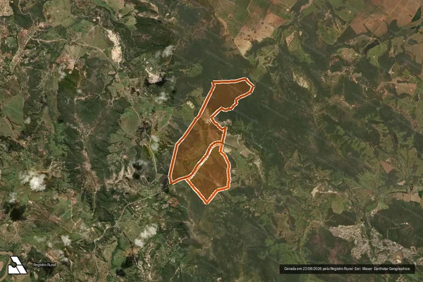 Imagem de satélite de Fazenda Pedra Branca Quinhão 1 e 2 em CACHOEIRA DA PRATA - MG