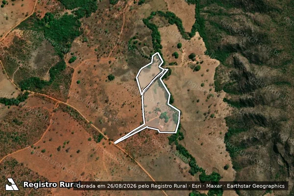 Imagem de satélite de MÃO TORTA - GLEBA "A e B" em DIAMANTINA - MG