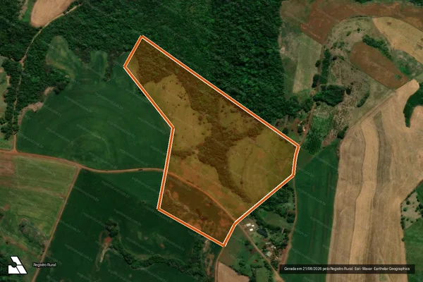 Imagem de satélite de FAZENDA LARANJEIRAS (MAT. 43054) em RIO BONITO DO IGUAÇU - PR