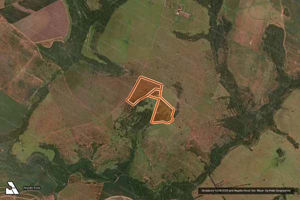 Imagem de satélite de FAZENDA NOSSA SENHORA APARECIDA em PRATA - MG