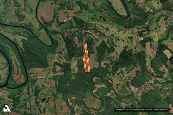 Imagem de satélite de PARTE DO LOTE COLONIAL RURAL N° 33 em FLOR DO SERTÃO - SC
