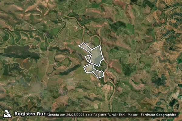 Imagem de satélite de FAZENDA QUEBRA DEDO - GLEBA 12 em MARILAC - MG