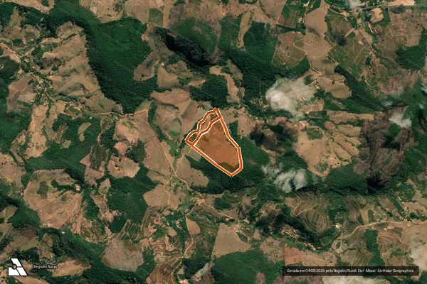 Imagem de satélite de CORREGO PAO DE ACUCAR em ABRE CAMPO - MG