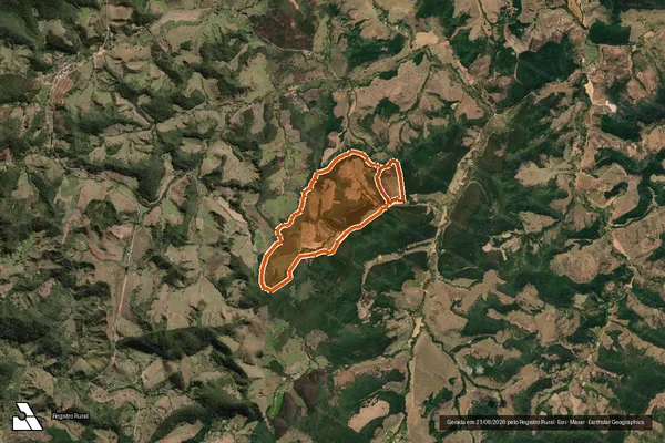 Imagem de satélite de Fazenda Taquaral em DORES DE GUANHÃES - MG