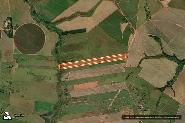 Imagem de satélite de SITIO AGUAS CLARAS em JUNQUEIRÓPOLIS - SP