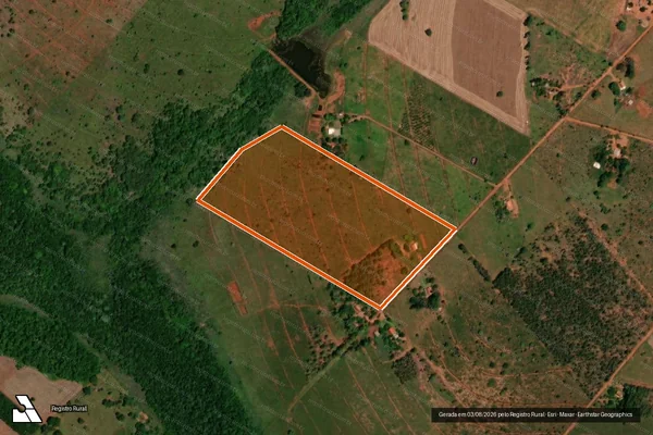 Imagem de satélite de P.A. Alambari FETAGRI - Lote 100 em SIDROLÂNDIA - MS